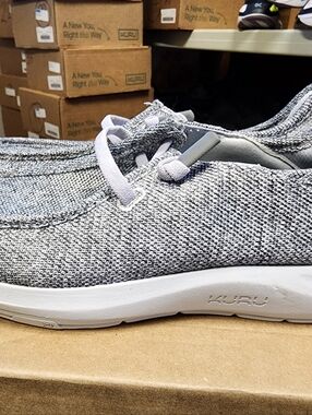 KURU Draft Rento Casual Canvas Slip-On Shoes in Storm Grey. Plantar Fasciitis